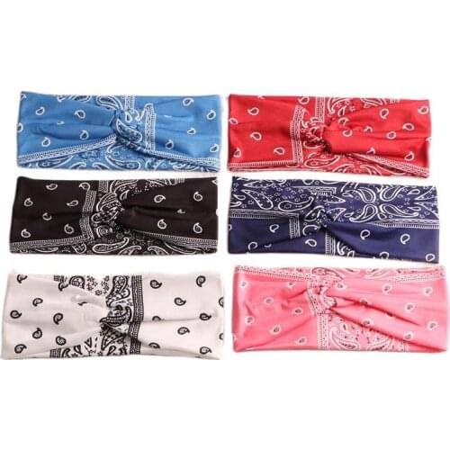 6PCS/Lot Fashion Women Headband Boho Floal Style Criss Cross Knot Head Wrap Girls Twist Elastic Yoga Hairband Hair Accessories