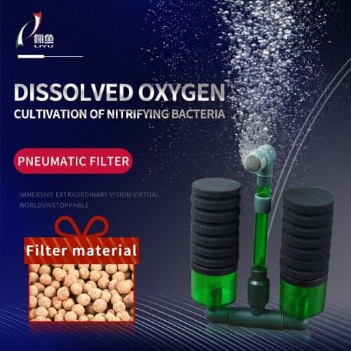 Aquarium Double BIO-Sponge Filter, Quiet Submersible Foam Oxygenation Filter for Fish Tank,Air Pump Required