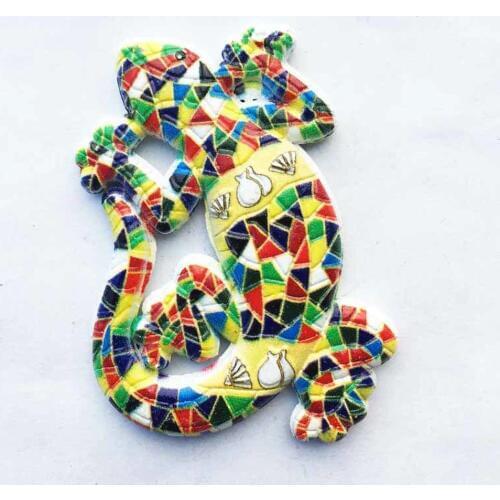 BABELEMI Metal High-end Mosaic Lizard Spain Barcelona Travel Souvenir Fridge Magnet Sticker Refrigerator Magnets Home Decoration