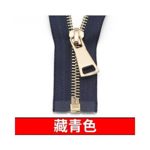 Free shipping 3pcs/lot 5# 70cm 90cm navy blue zipper Metal zipper light gold teeth open-end clothing coat jacket down zipper