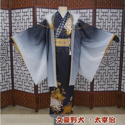 Dazai Osamu Kimono Cosplay Costume Anime Bungo Stray Dogs Cosplay Halloween Costumes For Women Men Japanese Kimono
