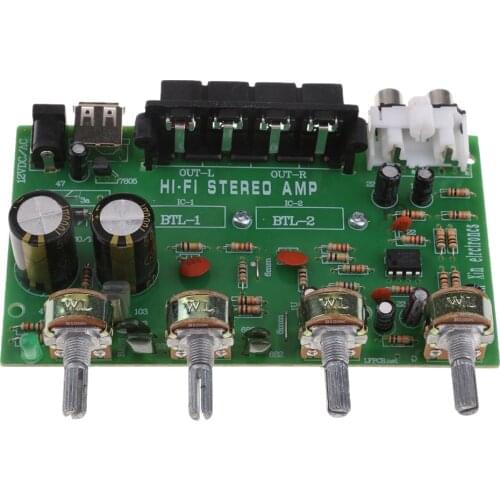 DX0409 Universal Dual Channel Digital Power Audio Stereo Amplifier Board DC 12V