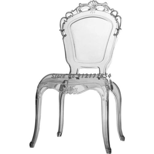 European-style Transparent Acrylic Chair Personality Creative Designer Ghost Chair Leisure Palace Chair Crystal Dining Chair Sto