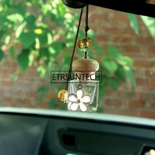 6ml Car Hanging Perfume Bottle For Essential Oils Empty Glass Bottle Car-styling Ornament F1690