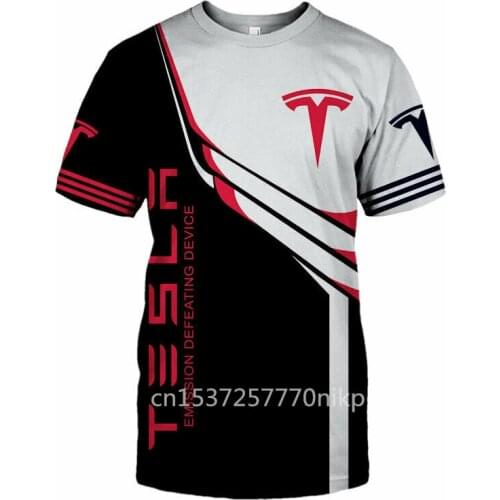 2021 New Tesla Mens T-shirt Harajuku Casual Anime Oversized T Shirt Top High Quality Round Neck Short Sleeve Graphic Tshirt