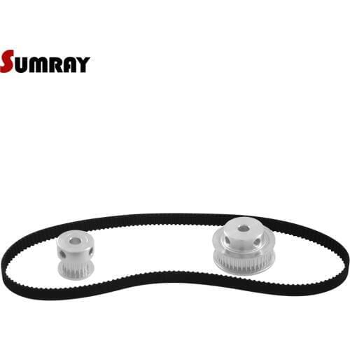 SUMRAY GT2 Timing Pulley Belt Set 2GT 20T 40T Reduction Synchronous Wheel Pulley 40T 20T GT2 Timing Belt GT2-280mm For CNC Part