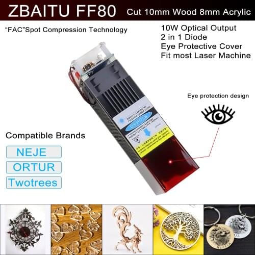 80W laser module laser head, Upgraded version high efficiency cutting and engraving, Suitable for CNC / MASTER machine,wood wool