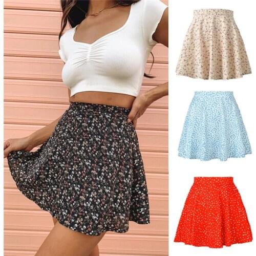 Musuos Women Y2K Street Short Mini Skirts High Waist Floral Printing A-line Skirts Ladies Casual Beach Stylish Bottoms Summer