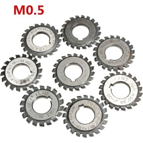 Module 0.5 M0.5 PA20 Degrees Bore 16mm #1-8 HSS Involute Gear Milling Cutter Gear Cutting Tools Milling Cutter High Speed Steel