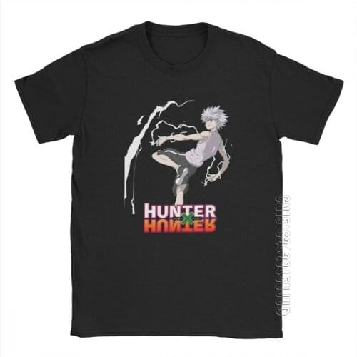 Hunter X Hunter Kilua T-Shirts For Men High-Grade Fabrics Novelty Male Tees O Neck Cotton Clothes Normal T Shirt
