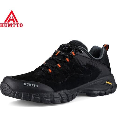 HUMTTO Outdoor Trekking Tourism Sneakers Waterproof Hiking Shoes for Men Women Breathable Non-slip Leather Climbing Boots Mens