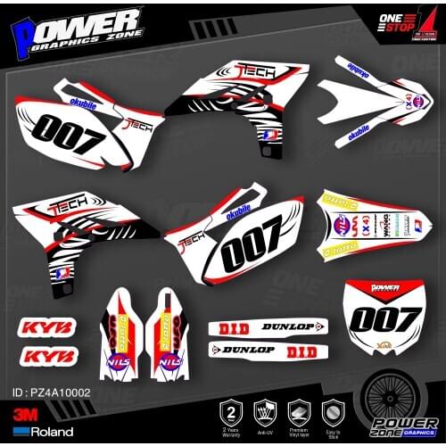 PowerZone Custom Team Graphics Backgrounds Decals 3M Stickers Kit For YAMAHA 2010-2013 YZF250 002