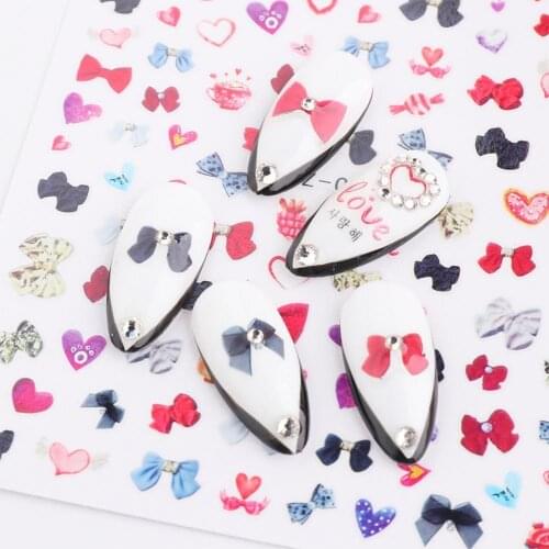 Nail Art Sticker Lovely Cute PET Valentine Heart Shaped Nail Art Tips Decoration for Couple
