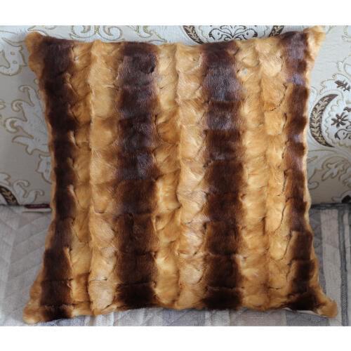 MS.Softex Natural Fur Pillow Case Patchwork Genuine Mink Fur Pillow Fur Cushion Home Pillow Cover Factory OEM FREE SHIPPING