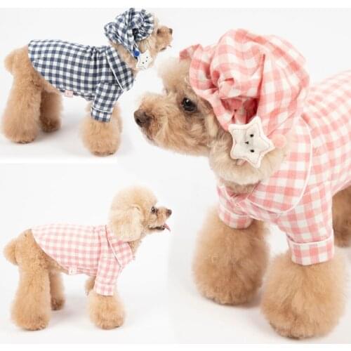 Small Dog Shirt Pajamas Coat Spring Summer Dog Clothes Chihuahua Yorkshire Pomeranian Puppy Outfit Poodle Bichon Pet Clothing XS