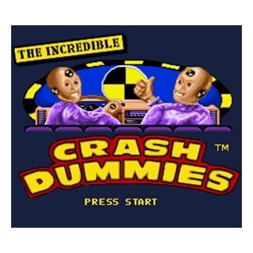 Incredible Crash Dummies NTSC Version 16 Bit 46 Pin Big Gray Game Card For USA Game Players
