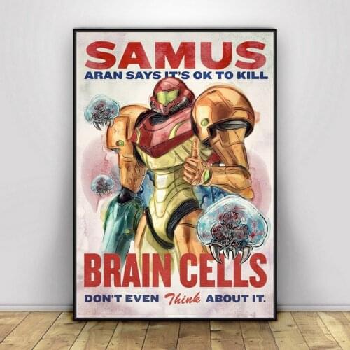 Metroid Video Game Poster PC,PS4,Exclusive Role-playing RPG Game Canvas Custom Poster Alternative Artwork Gift