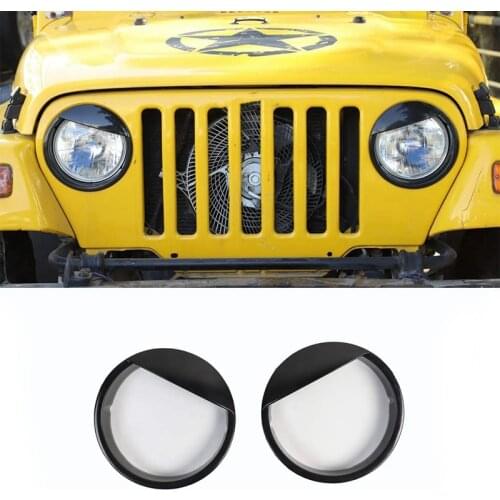Angry Eyes Headlight Bezels Cover Trim for Jeep Wrangler TJ 1997-2006 Angry Bird Head Lights Bezel Lamp Cover