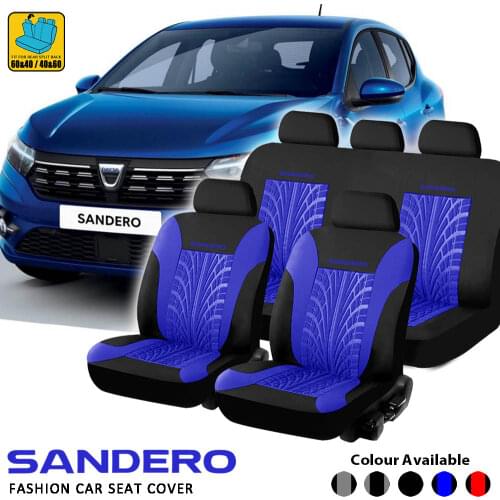 Sandero Printing Logo Full set & Front row Auto styling Interior Accessories Universal Car Seat Cover