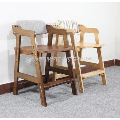 Childrens Chair Solid Wood Learning Chair Dining Chair Adjustable Lifting Writing Desk Chair Baby Eating Chair Growth Backrest