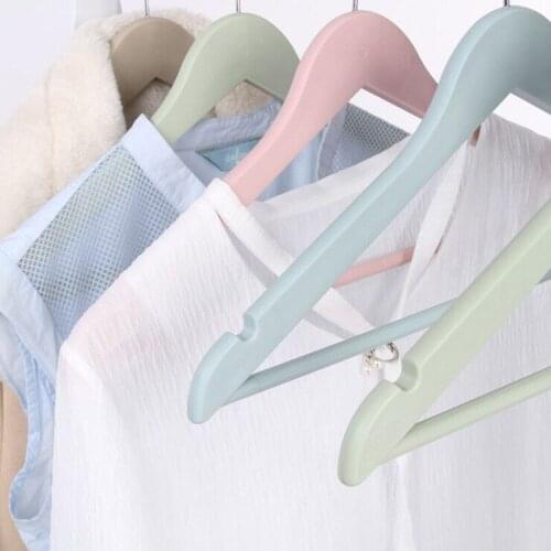 Clothes Hanger 10 PCS/Set Nordic Color Plastic Kids Rack Home Non-slip Seamless Dry Wet Baby Adult Clothes Hangers
