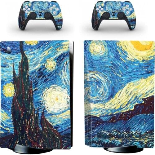 Van Gogh The Starry Night Vinyl Decal PS5 CD Skin Sticker for PlayStation 5 PS 5 CD Version Console and Controller Cover