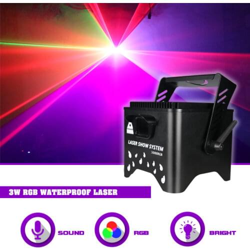 3W Waterproof Stage Effect Lighting Laser Projector DMX Sound Auto Modes For DJ Disco Party Event Concert Show Outdoor Lamp