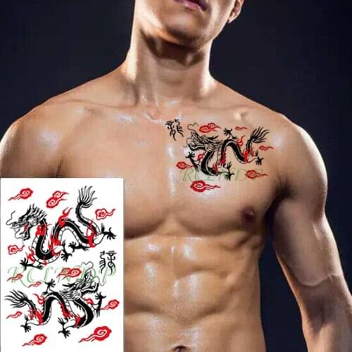 Waterproof Temporary Tattoo Sticker Chinese letter dragon auspicious pattern fake tatto flash arm tatoo body art for women men
