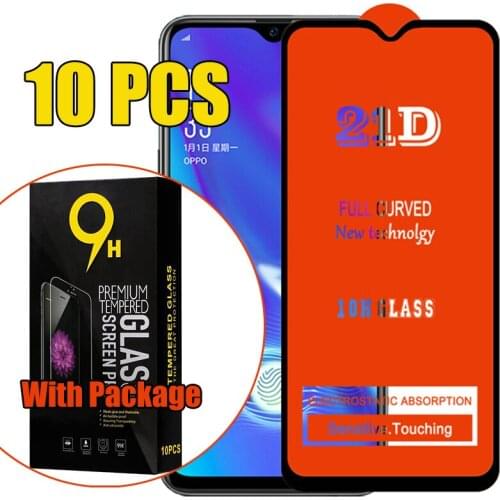 10pcs 21D Tempered Glass Full Glue 9H Screen Protector For Samsung Galaxy S21 Plus S20 FE Note 20 A02S A12 A32 A42 A52 A72 Box