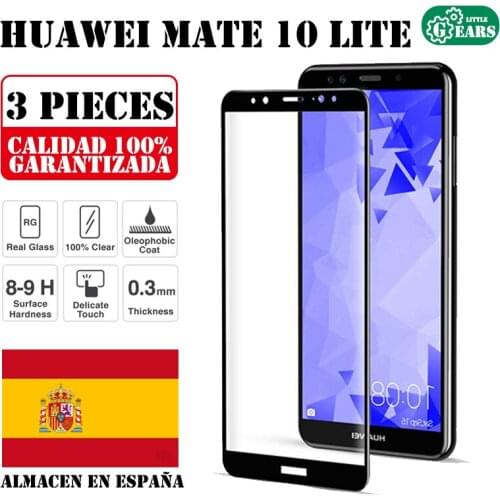 Huawei Mate 10 lite Set 3 Pieces Full Tempered Glass Screen Protector Ultra Thin Scratch Protection