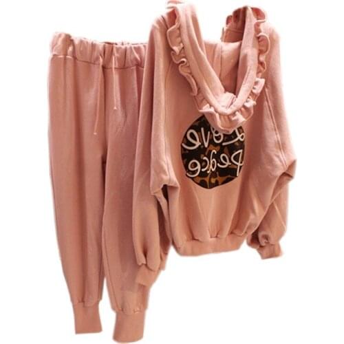 2piece set women spring and autumn new style fashionable wood ear sweater coat high waist corset pants women two piece outfits