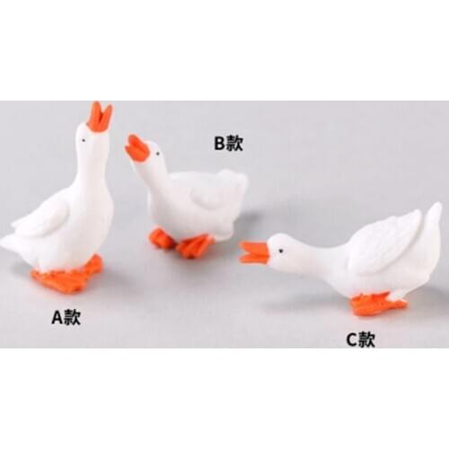 ZOCDOU 1 Piece Cute White Big Duck Lover Duck Ornament Small Statue Little Figurine Crafts Animal Decoration