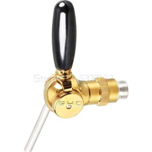 Golden Belgian Beer Tap Faucet, G5/8 thread shank & Keg Flowing Control Ball Home Brewing Silver Draft Beer Tap Beer Soda Kit