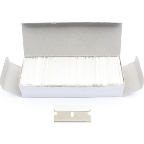 100pcs/box Professional Car Tinting Tools Car Film Wrapping Safety Razor Scraper Carbon Steel Replacement Spare Metal Blades