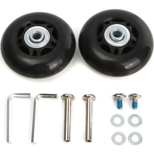 2 Set Luggage Suitcase Replacement Wheels Axles Rubber Deluxe Repair OD 64mm New