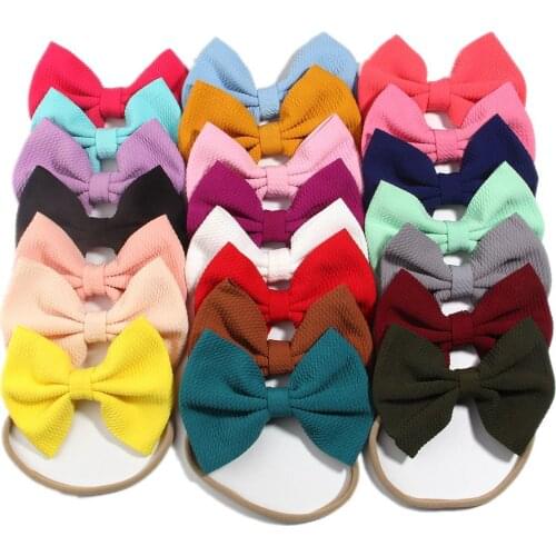22Pcs/Pack 13CM 5.1" 22 Colors Baby Headbands With Hair Bows Nylon Headwraps for Newborn Infant Toddler Girl Hair Accessories