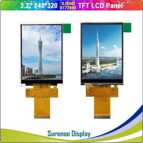 3.2" inch 240*320 8/16 Bit MCU & 3/4 Line Serial SPI ILI9341 / ST7789V TFT LCD Module Display Screen LCM & Resistive Touch Panel