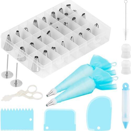 42 PCS Silicone Pastry Bag Tips Kitchen DIY Icing Piping Nozzle Cream Reusable Pastry Bags Cake Decor Bakeware Tools