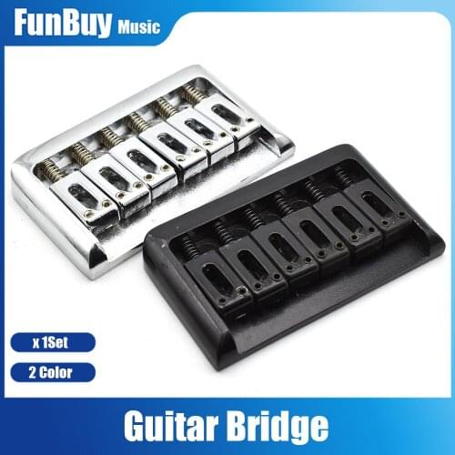 6 String Electric Guitar Fixed Hardtail Bridge Height Adjustable Chrome Black Guitarra Accessories