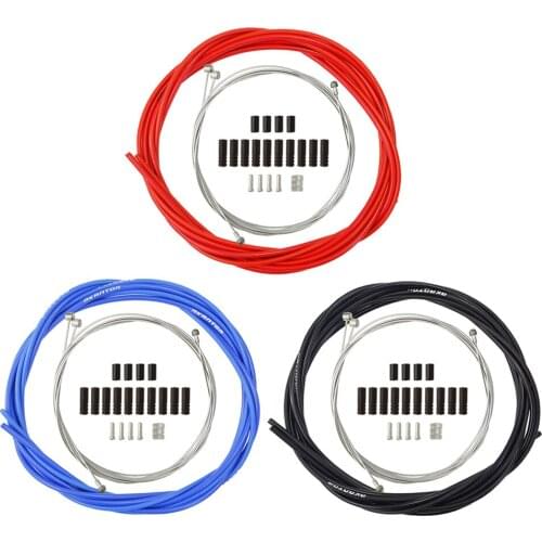 6 IN 1 MTB Road Bike Bicycle Brake Cable Shift Line Set 4mm/5mm Transmission Tube Cables Wire With 4 Caps 2m Variable Speed Pipe