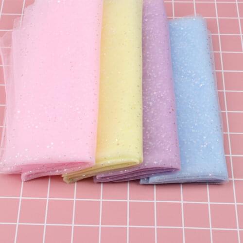 AHB 95*150cm 1pc Organza Fabric Solid Symphony Star Cloth Sheets Clothes Sewing Materials DIY Crafts Patches Home Textile