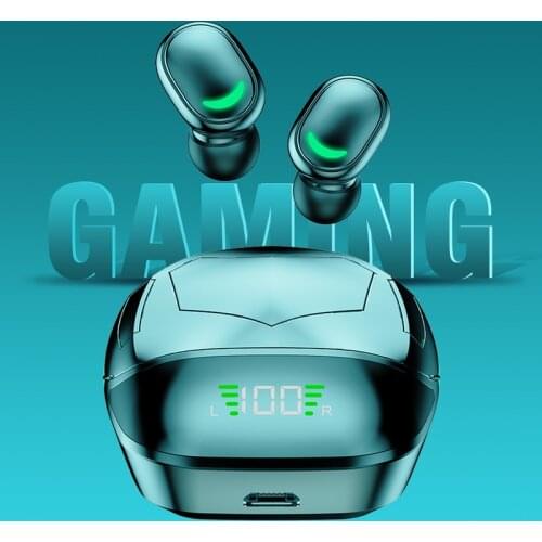 Gaming Earbuds 65ms Low Latency TWS Bluetooth-Compatible Earphone with Mic Bass Audio Sound Positioning Stereo Wireless Headset