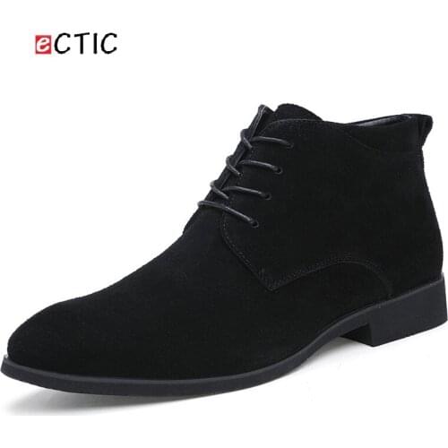 Ectic Winter Men Boots Vintage Casual Men Shoes High Tops Lace-Up Warm Desert Boots Good Quality Dropshipping Thick Outsole