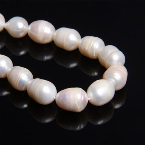 Natural Freeform Baroque Freshwater Pearl Bail Spacer Seed Beads White Pearls oval Loose beads charm for Jewelry making 10-11mm