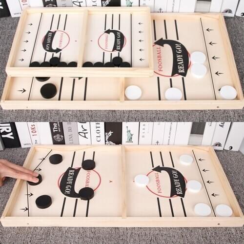 Fast Sling Puck Game Paced Wooden Table Hockey Winner Games Interactive Chess Toys For Adult Children Desktop Battle Board Game