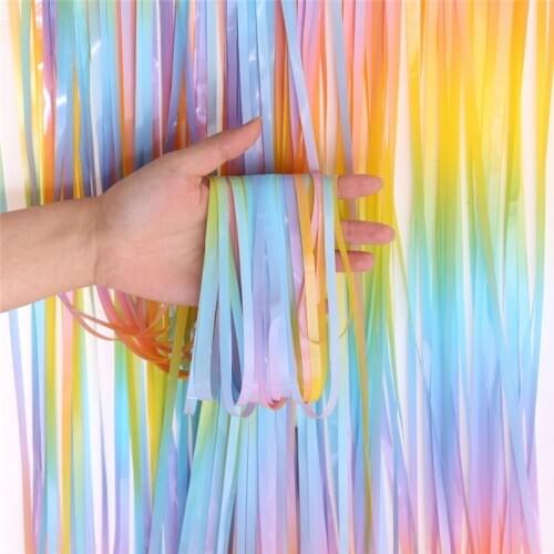 Unicorn Party Rainbow Tinsel Party Decoration Birthday Party Decoration Curtain Adult Party Photo Zone Wall Drapes Decoration