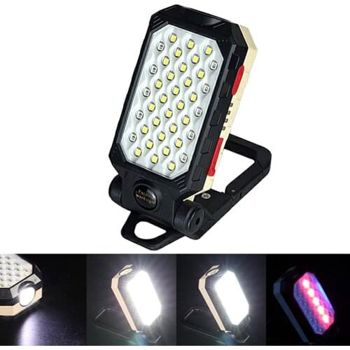 COB LED Work Light USB Rechargeable Camping Lantern Magnetic Design Waterproof Powered Display Portable Powerful Flashlight