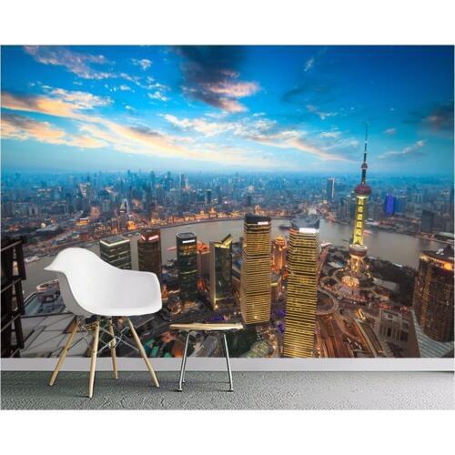 Custom photo 3d wallpaper HD Hong Kong night view decoration painting 3d wall murals wallpaper for living room walls 3 d