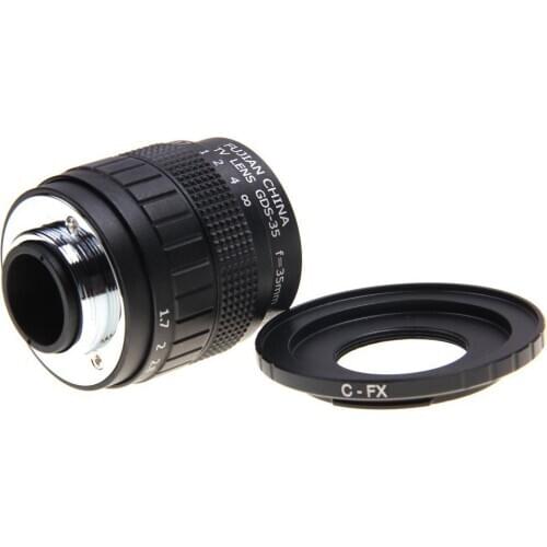 Fujian CCTV 35mm f1.7 Lens + C-FX Mount Ring for Fuji Fujifilm X-A2 X-A1 X-T1 X-T2 X-T10 X-TX-20 E1 X-E2 X-1M X-Pro1 X-Pro2
