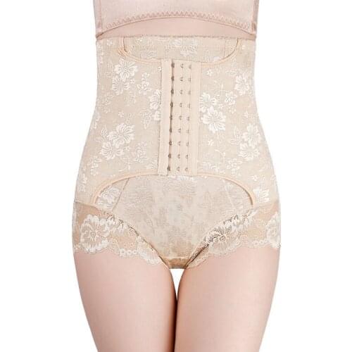 Women With High Waist Trainer Cotton Lifting Shaping Slim Belt Body Shaper Lace Sexy Waisted Reductive Girdle Panties Underwear